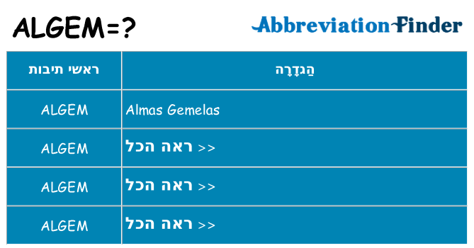 מה הפירוש algem