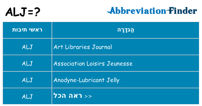 מה הפירוש alj