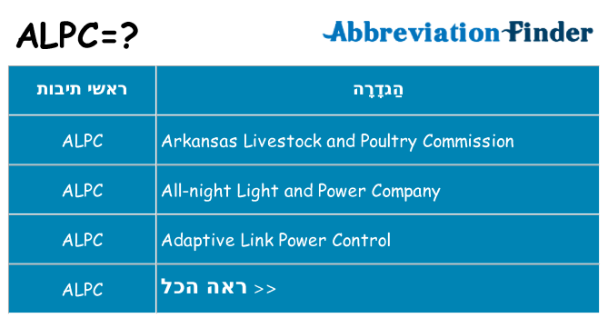 מה הפירוש alpc