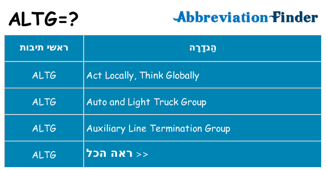 מה הפירוש altg