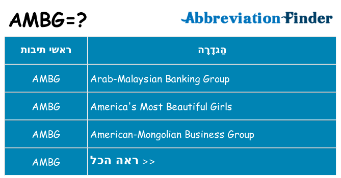 מה הפירוש ambg