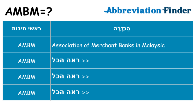 מה הפירוש ambm