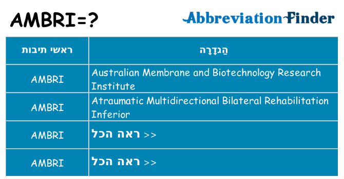 מה הפירוש ambri
