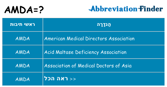 מה הפירוש amda