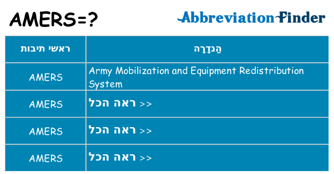 מה הפירוש amers