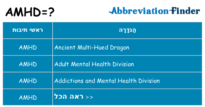 מה הפירוש amhd