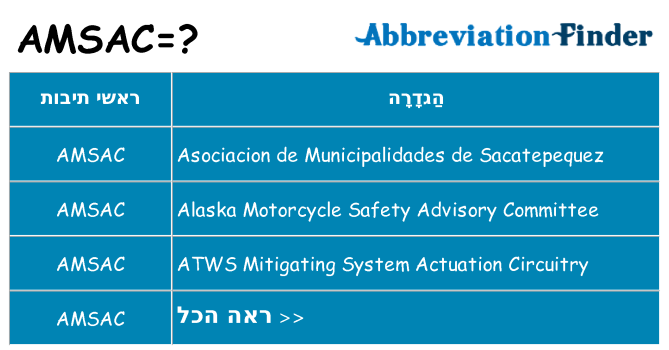 מה הפירוש amsac