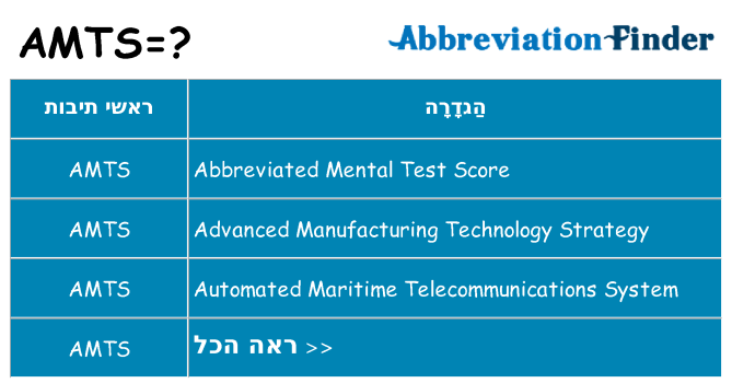 מה הפירוש amts