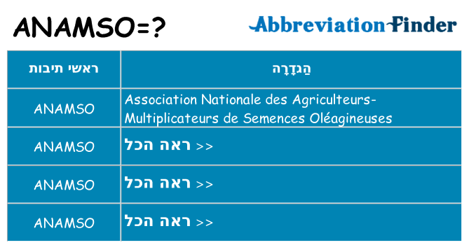 מה הפירוש anamso