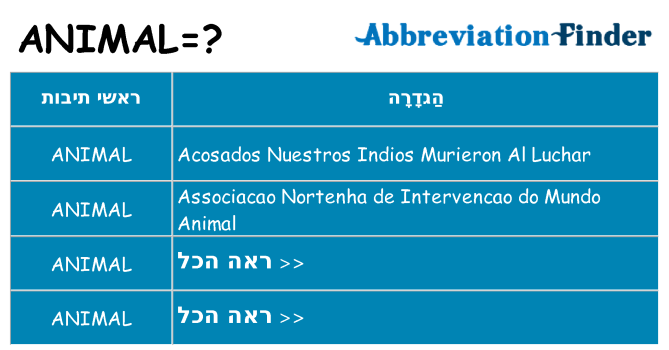 מה הפירוש animal