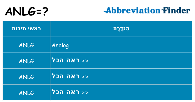 מה הפירוש anlg
