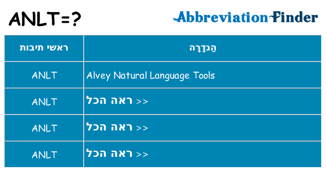 מה הפירוש anlt
