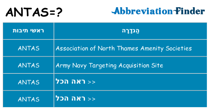 מה הפירוש antas