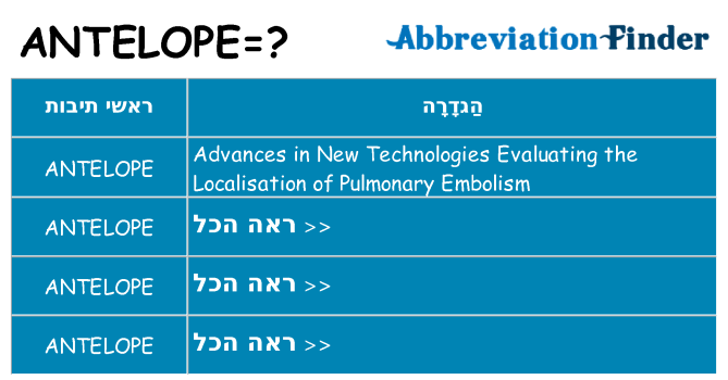 מה הפירוש antelope