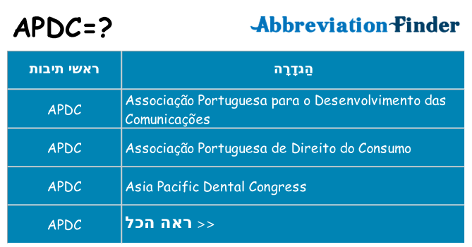 מה הפירוש apdc