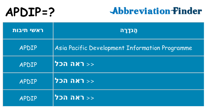 מה הפירוש apdip