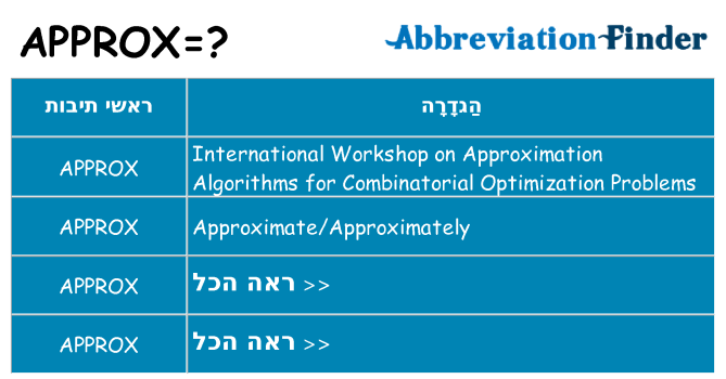 מה הפירוש approx