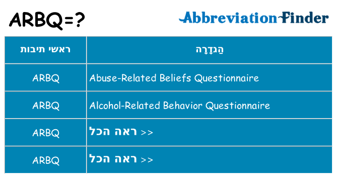 מה הפירוש arbq