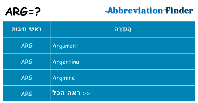 מה הפירוש arg