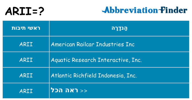 מה הפירוש arii