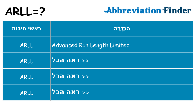 מה הפירוש arll