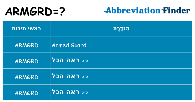 מה הפירוש armgrd