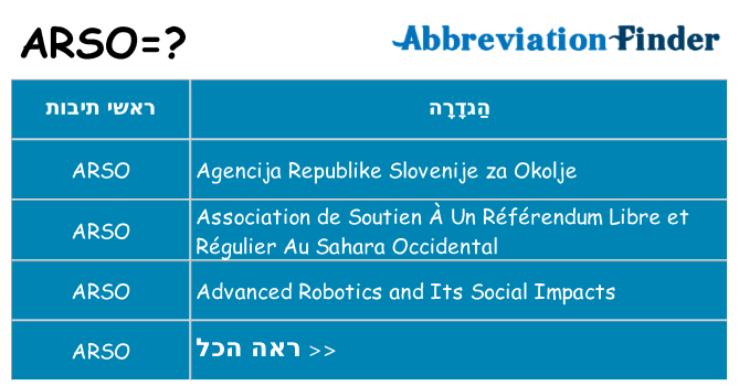 מה הפירוש arso