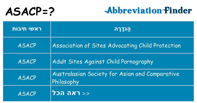 מה הפירוש asacp