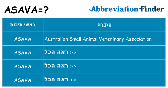 מה הפירוש asava