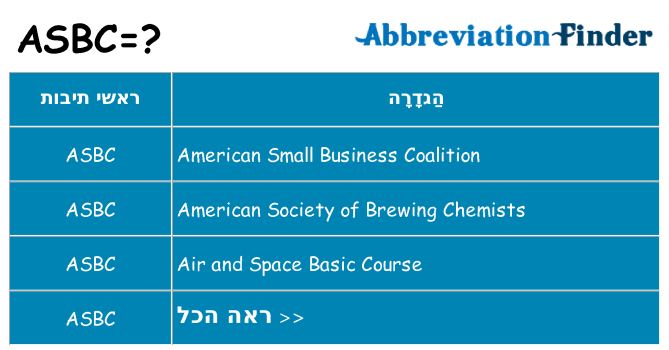 מה הפירוש asbc