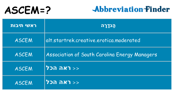 מה הפירוש ascem