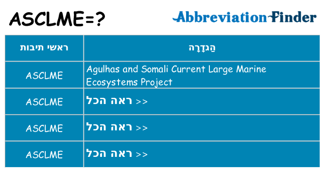 מה הפירוש asclme