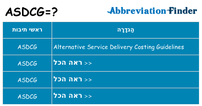 מה הפירוש asdcg