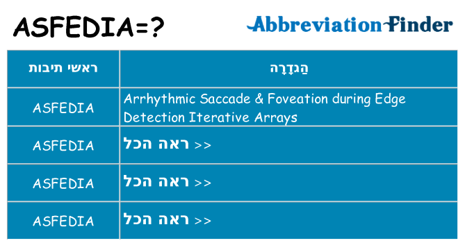 מה הפירוש asfedia