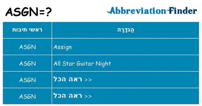 מה הפירוש asgn