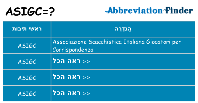 מה הפירוש asigc