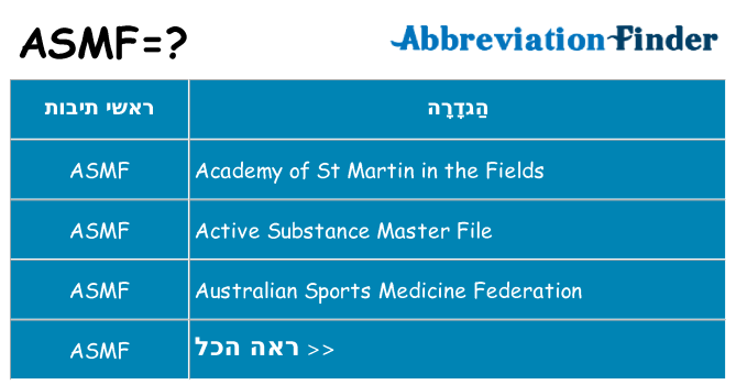 מה הפירוש asmf