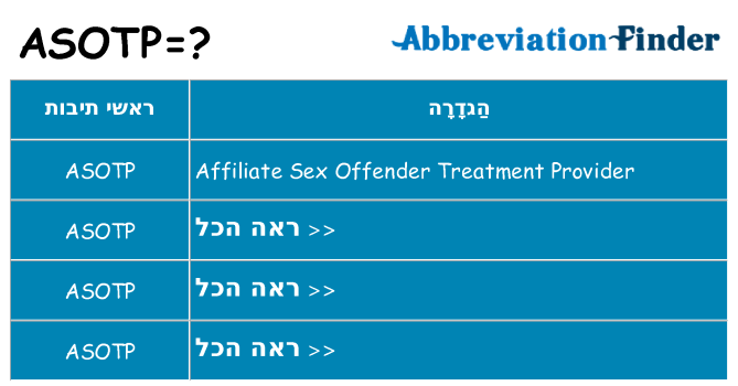 מה הפירוש asotp