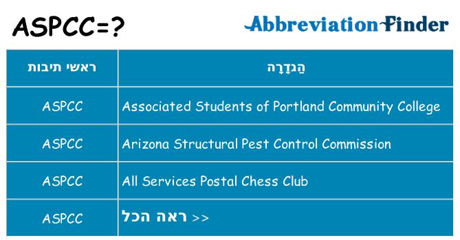 מה הפירוש aspcc