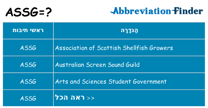 מה הפירוש assg