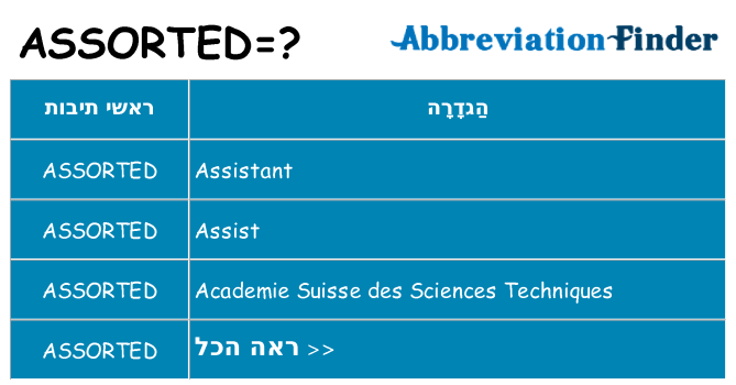 מה הפירוש assorted