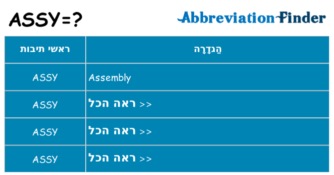 מה הפירוש assy