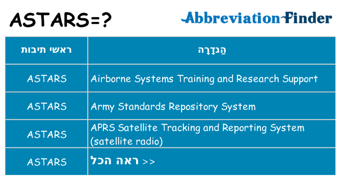 מה הפירוש astars