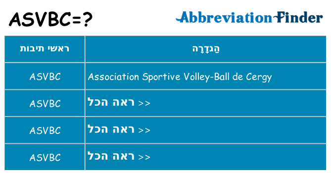 מה הפירוש asvbc