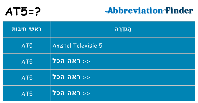 מה הפירוש at5