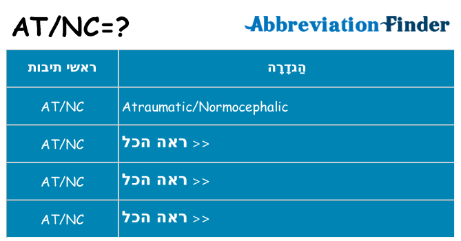 מה הפירוש atnc