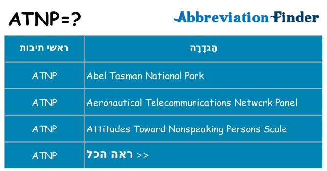 מה הפירוש atnp