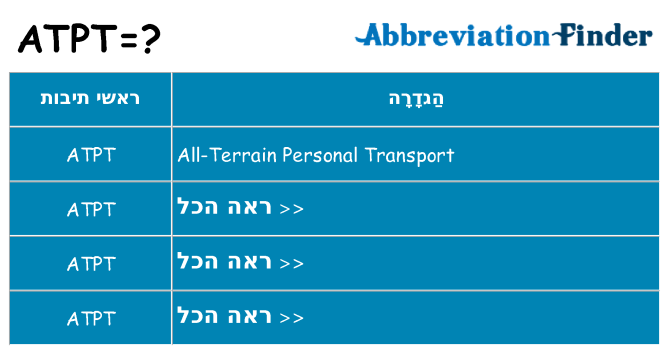 מה הפירוש atpt