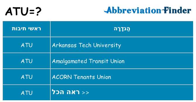 מה הפירוש atu
