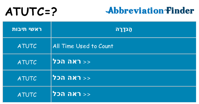 מה הפירוש atutc